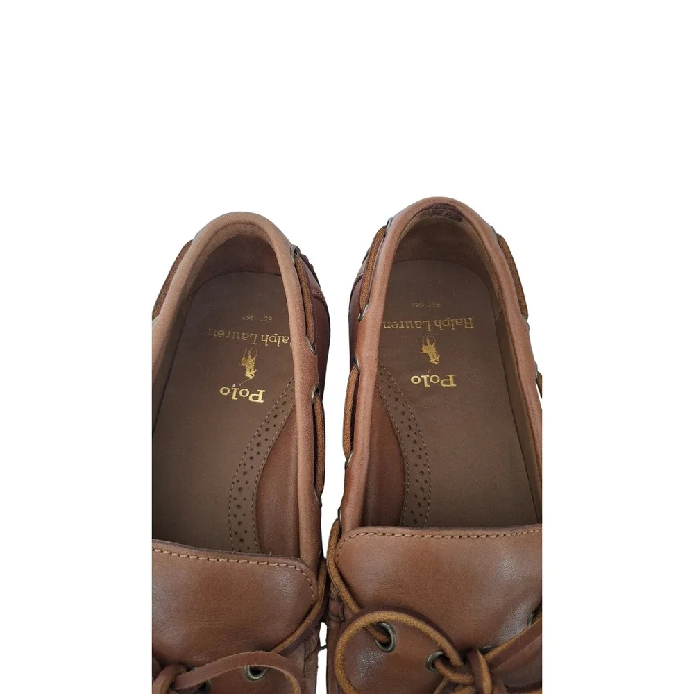 Polo Ralph Lauren Roberts Tan Leather Driving Loafers Mens 8D Brown Moccasins